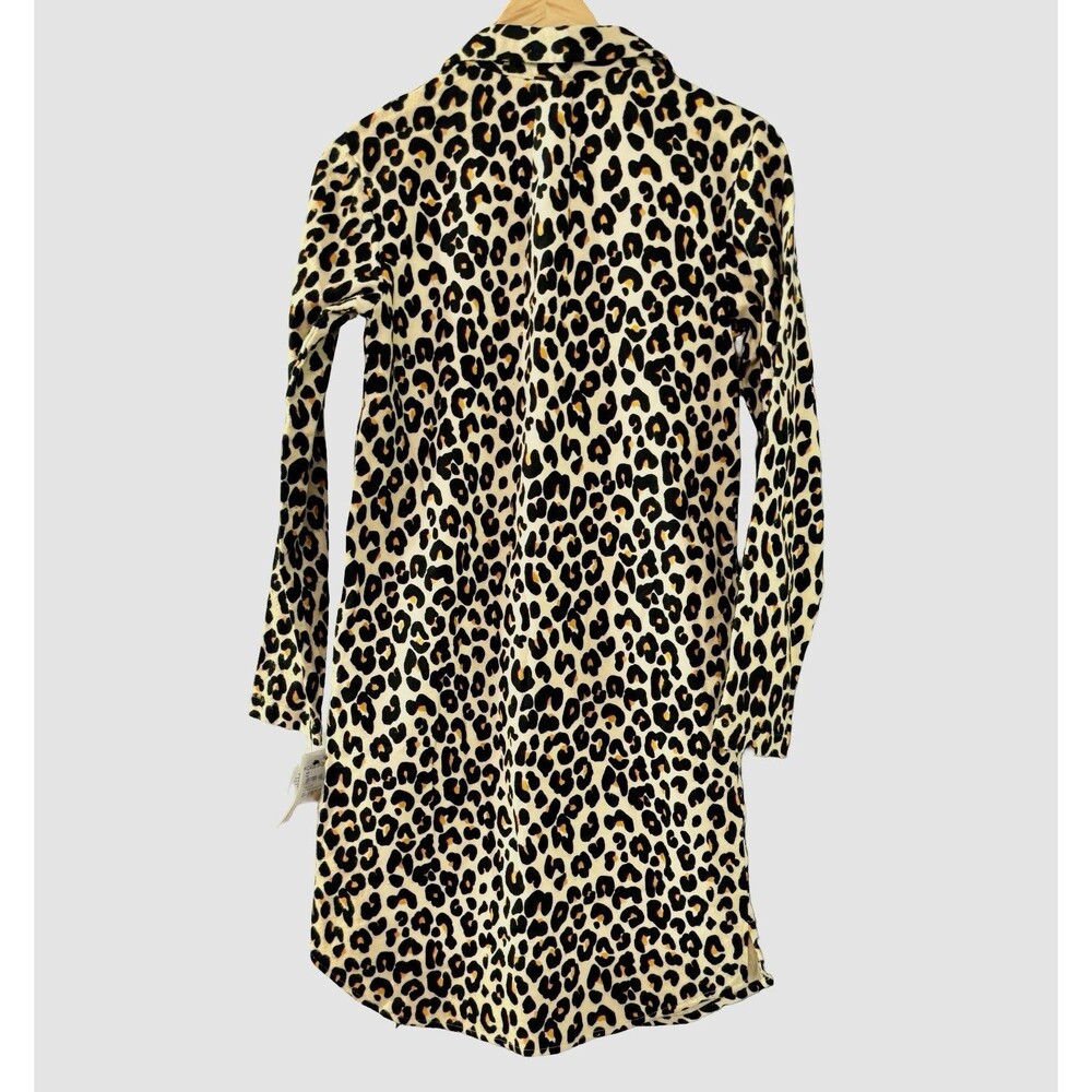 Nordstrom Tan Shore Leopard Print Button Down Nightgown Sleep Shirt NWT $45 XXS - Picture 9 of 9